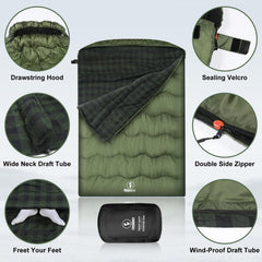 Forinbuy 0 degree sleeping bag unfolded as blanket for versatile outdoor lounging.