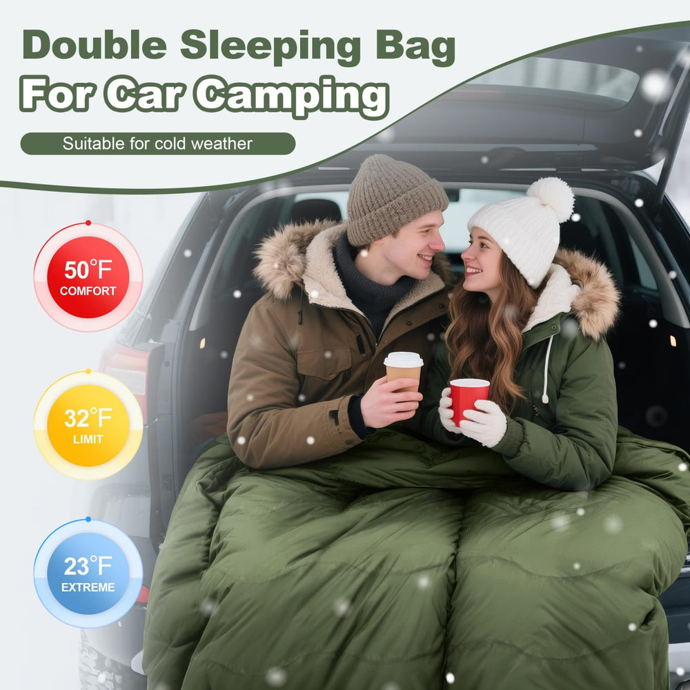 Forinbuy sleeping bag waterproof shell guards against damp conditions on damp nights.