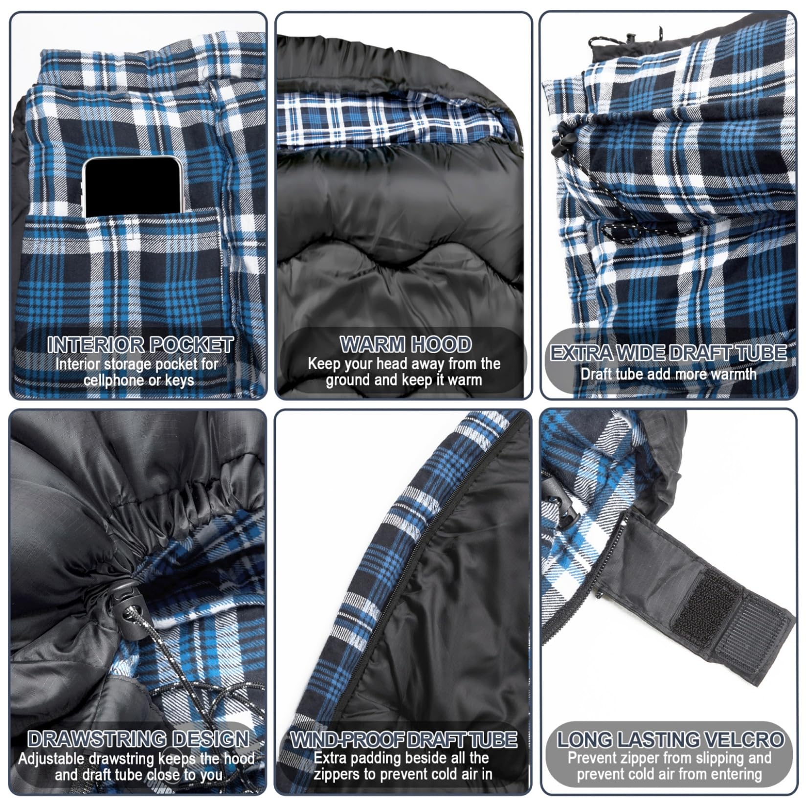 Forinbuy 210T waterproof ripstop shell keeps moisture at bay.