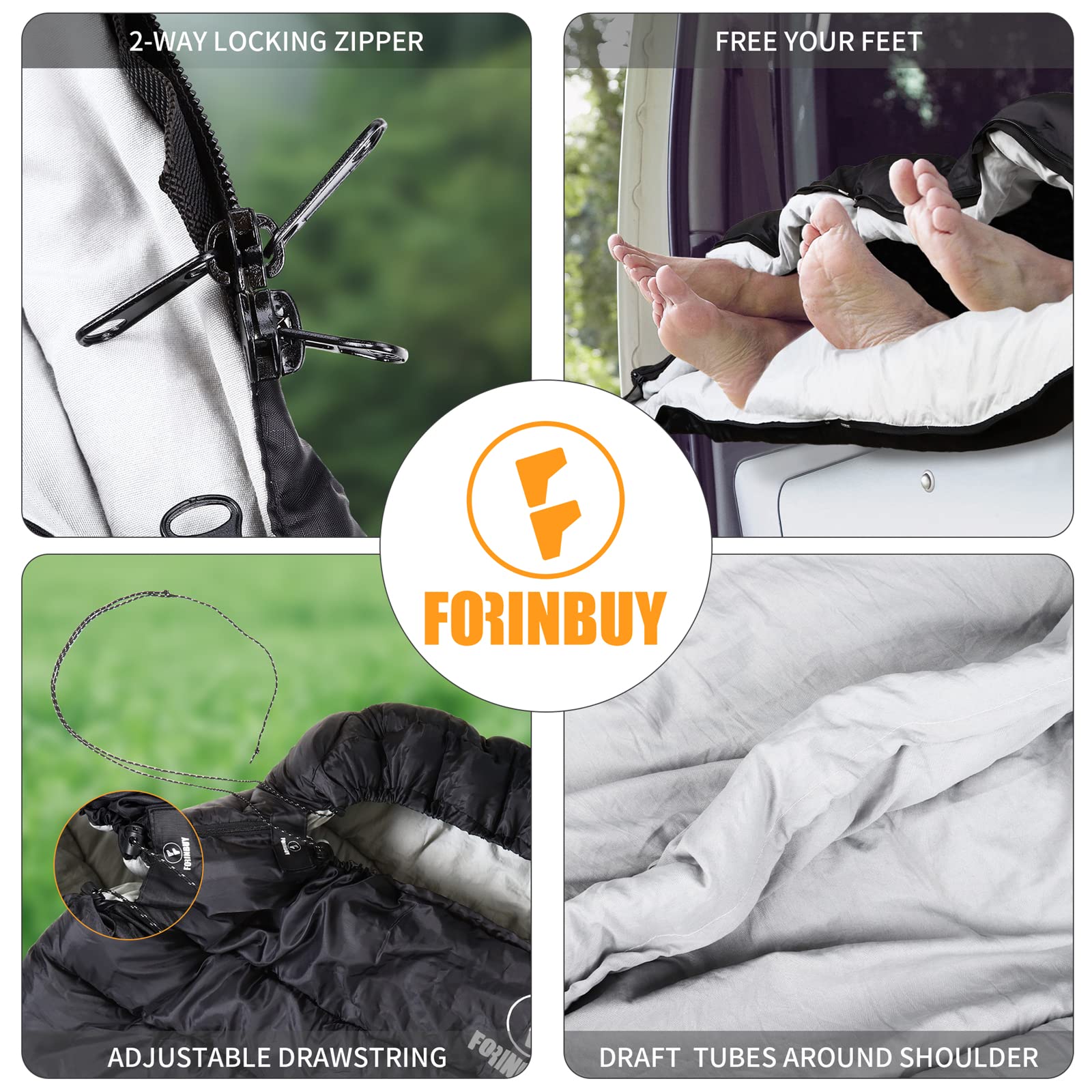 Forinbuy adjustable hood drawstrings help customize warmth during cold nights.