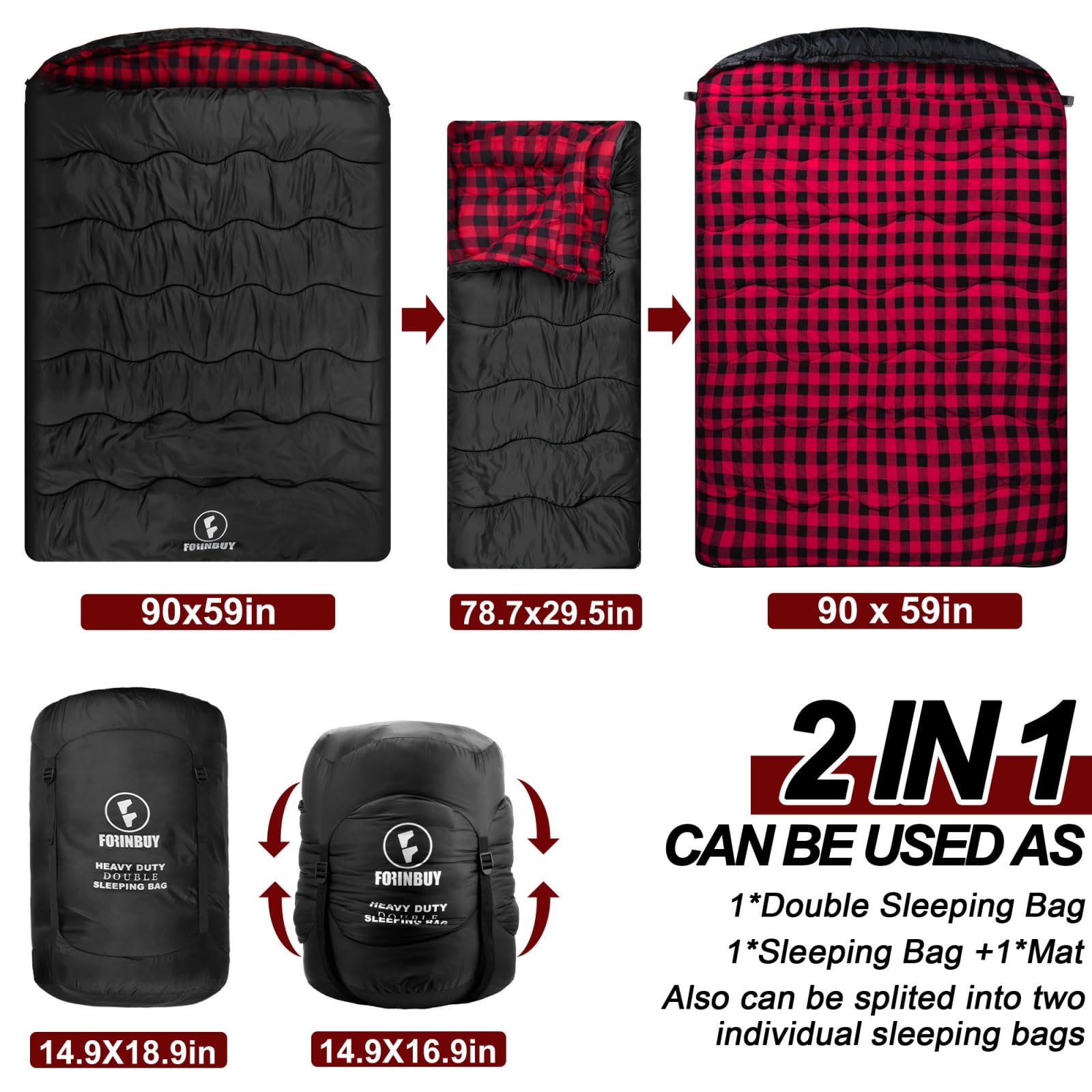 Forinbuy anti-snag double-sided zipper enables smooth entry from either side