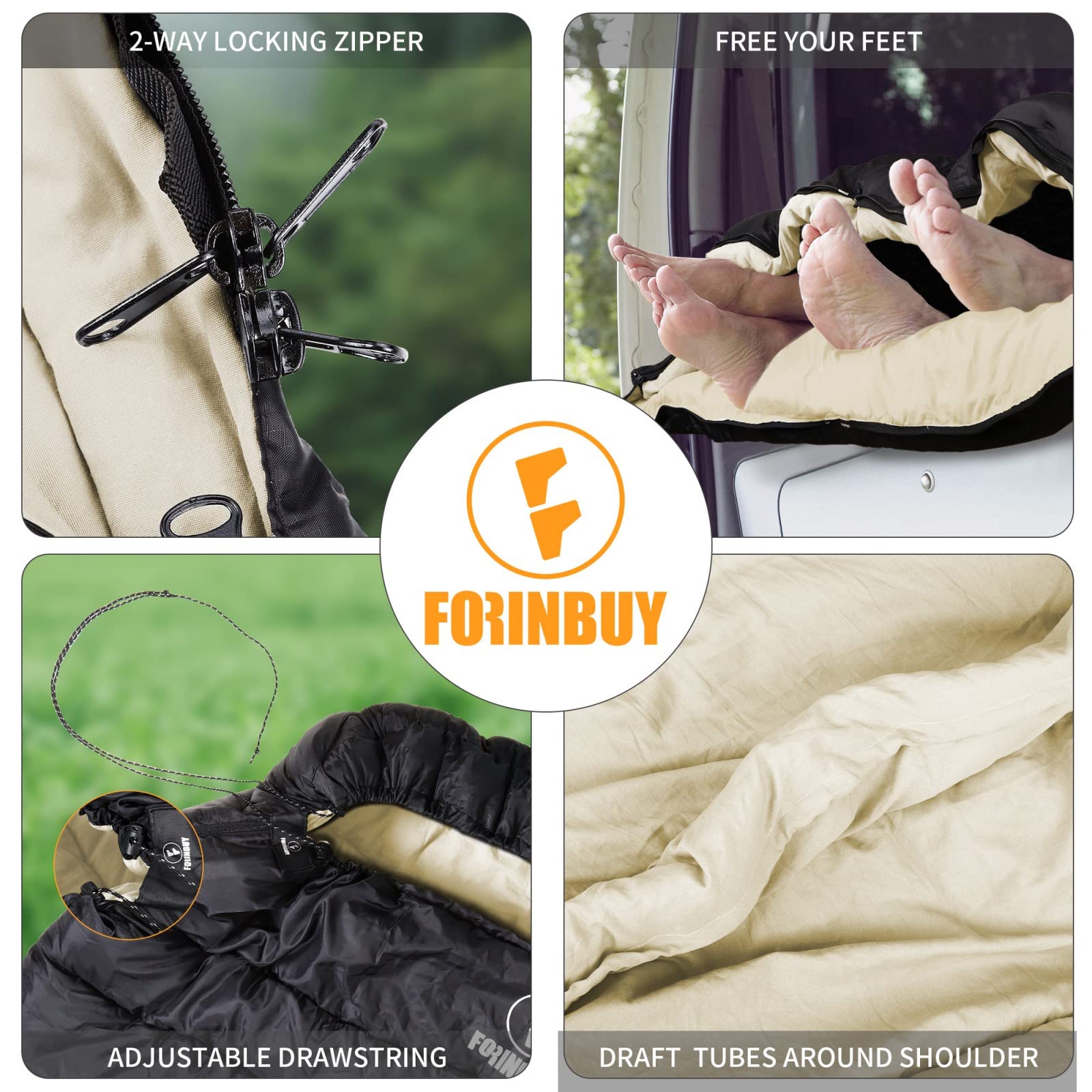 Forinbuy hood with adjustable drawstrings blocks drafts for warmth.