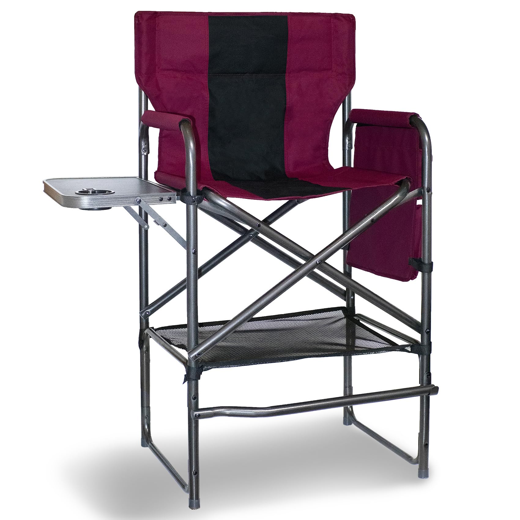 Foristrail 30-inch tall director chair with side table for on-the-go makeup setups.