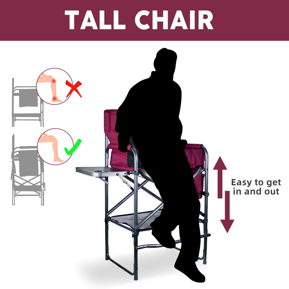 Foristrail chair features removable side table to store brushes and kits.