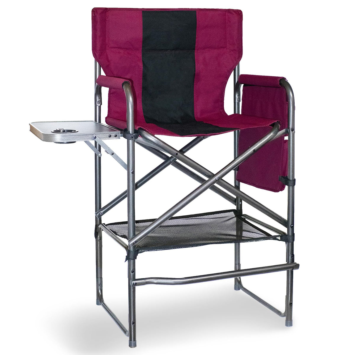 Foristrail 30-inch director chair with side table ready for makeup touch-ups.