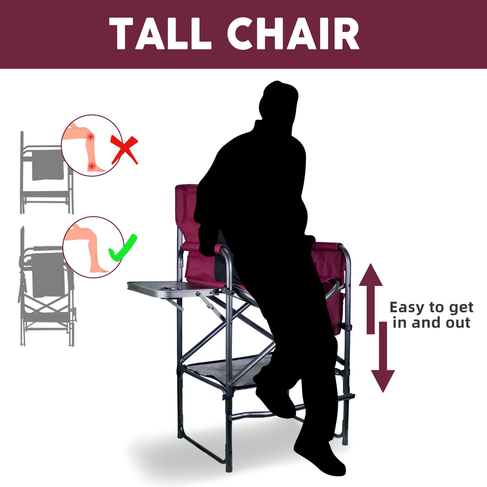 Foristrail portable camping chair with storage pocket keeps gear organized.