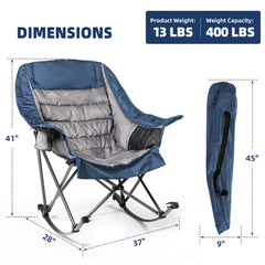 Foristrail rocking camping chair cup holder keeps drinks handy at the campsite.