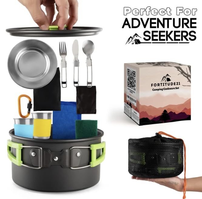 Fortitude21 camping cups keep beverages hot during long hikes.