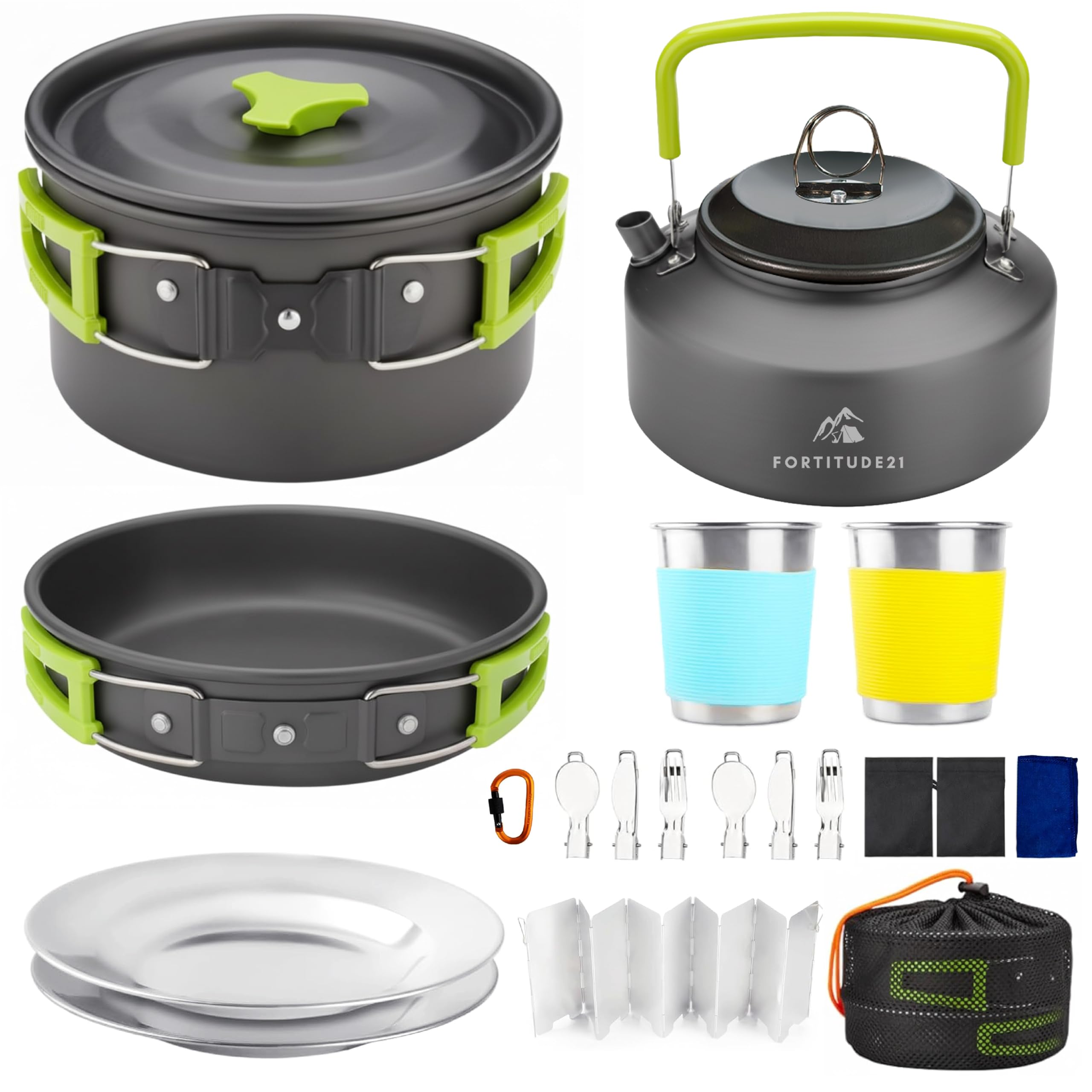Fortitude21 camping kettle ready for morning coffee on rugged trails.