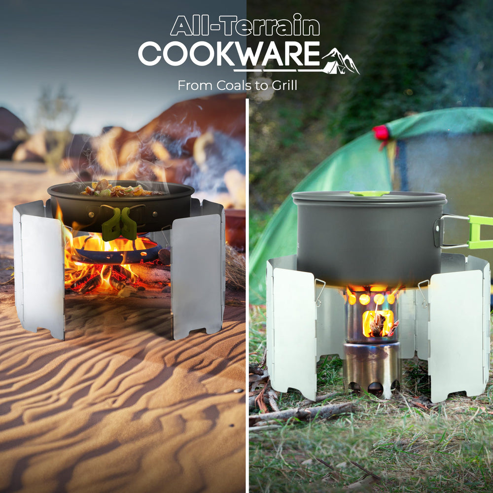 Fortitude21 nesting pots-pans save space in compact backpacks.