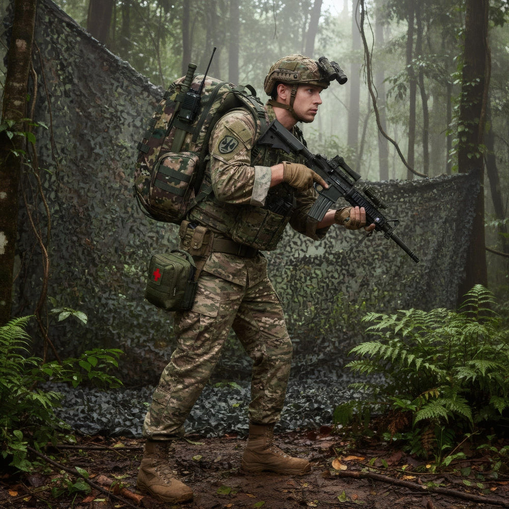 Fortune Edge 35L tactical backpack side with MOLLE system for modular gear compatibility.