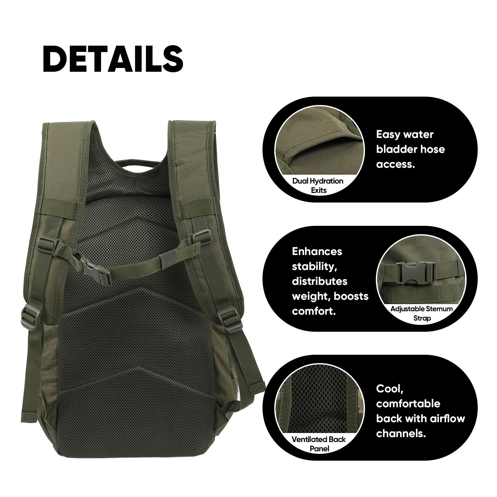 Fortune Edge 35L backpack padded-back-panel delivers comfort on long treks and hikes
