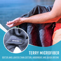 4Monster towel demonstrates strong absorption and quick drying after swimming.