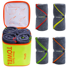 4Monster family-pack towels with waterproof bag for easy outdoor trips.
