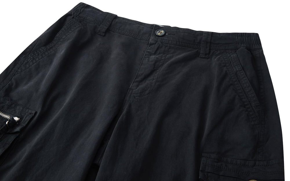 FOURSTEEDS women's mid-rise cargo pants side pocket detail showing secure storage.