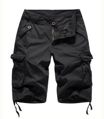 FOURSTEEDS camouflage cargo shorts front view with multiple pockets for outdoor use