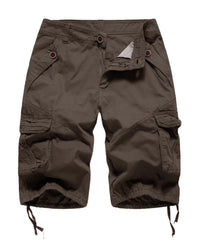 Foursteeds women's cotton cargo shorts front view for summer hiking with multi-pocket design.