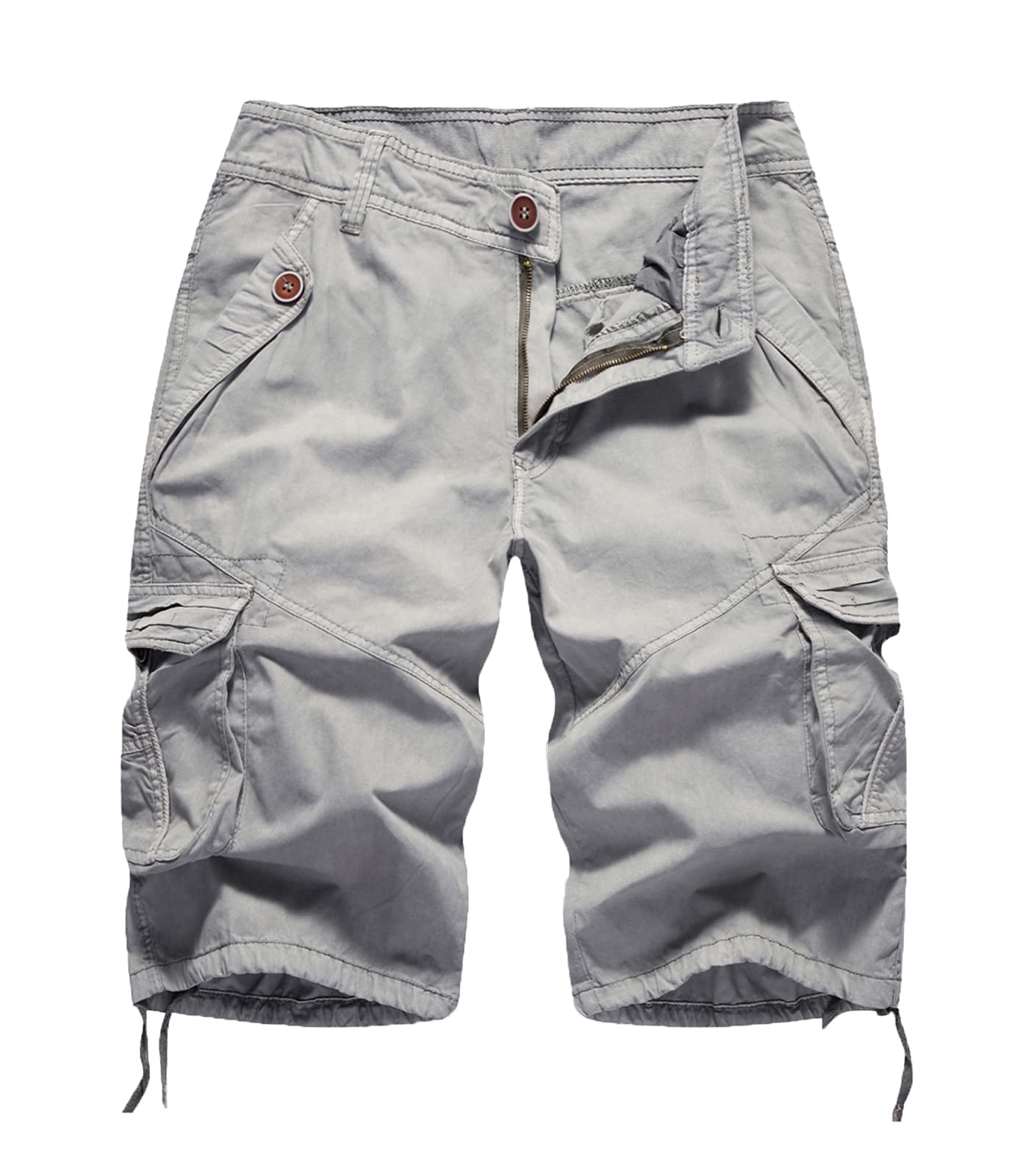FOURSTEEDS Women's camo twill Bermuda shorts front zip detail for easy wear.