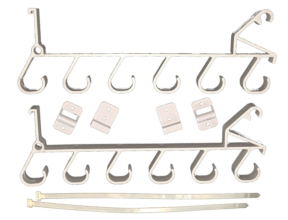 Fourth Wall Solutions storage hooks protect rod eyelets and simplify storing paddles and tools.