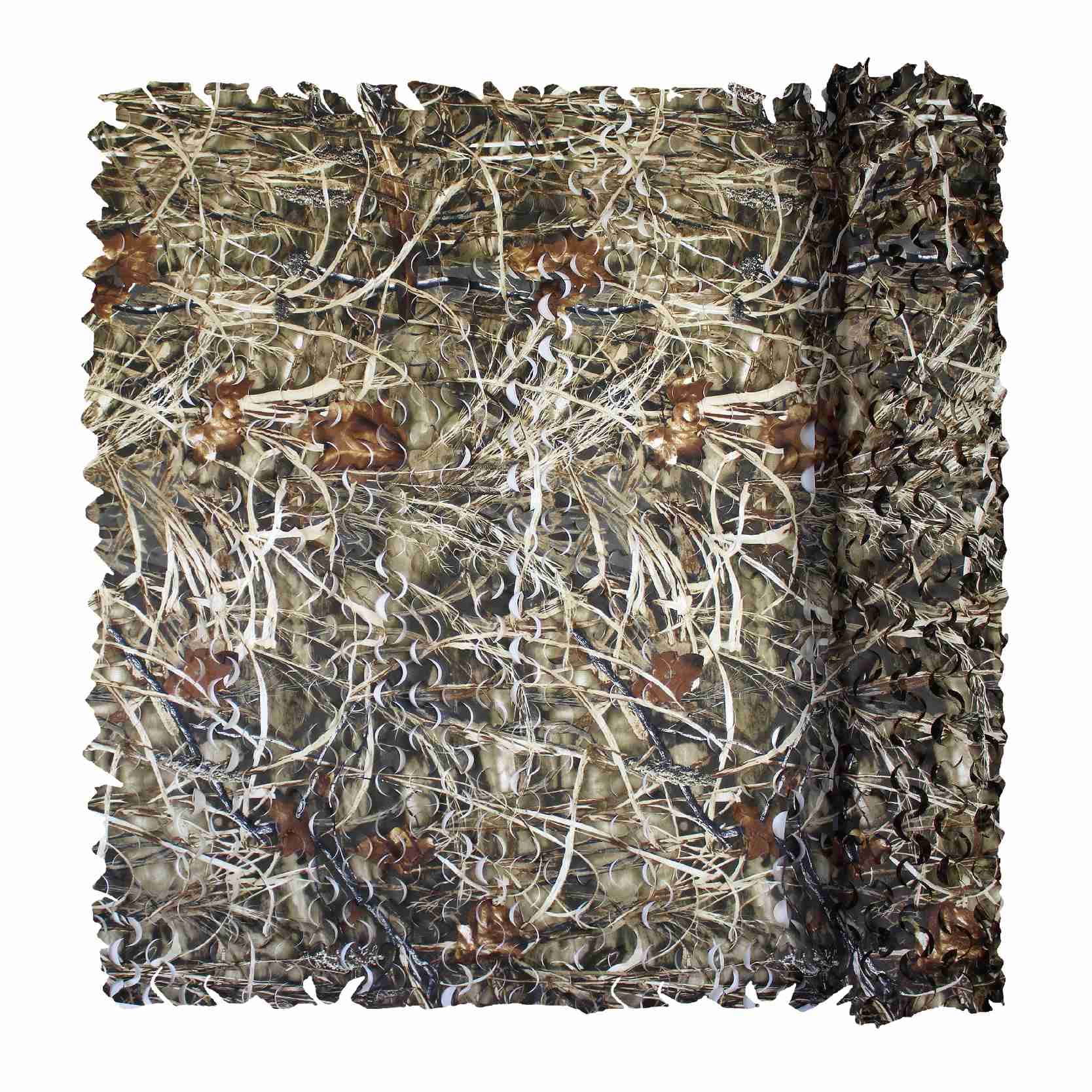 Fousam camo netting 10x10 roll closeup demonstrates rugged concealment for field use