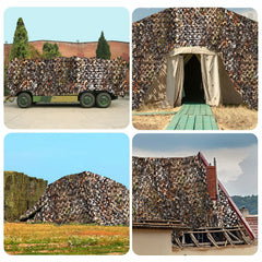 Fousam camo netting hunting blind setup demonstrates quick concealment.