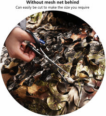 Fousam camo netting on hunting blind demonstrates easy concealment in field conditions.