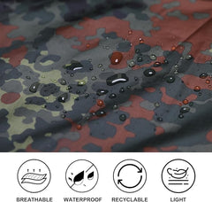 Fousam Camo Rain Poncho folded compact pack for travel