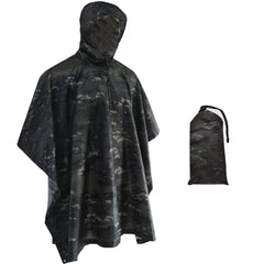Fousam Camo Rain Poncho provides waterproof coverage for rugged outdoor adventures
