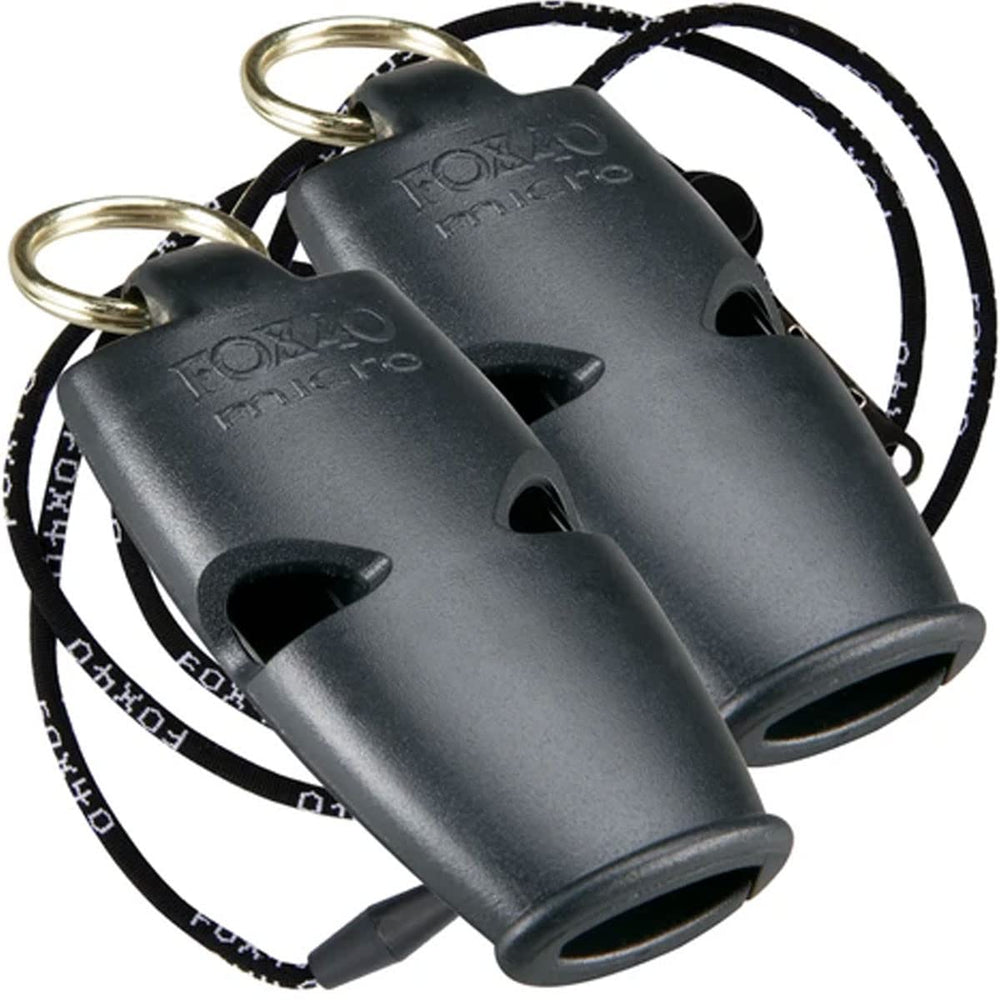 Fox 40 Micro 2 Pack whistle detail highlights slim, flat profile.