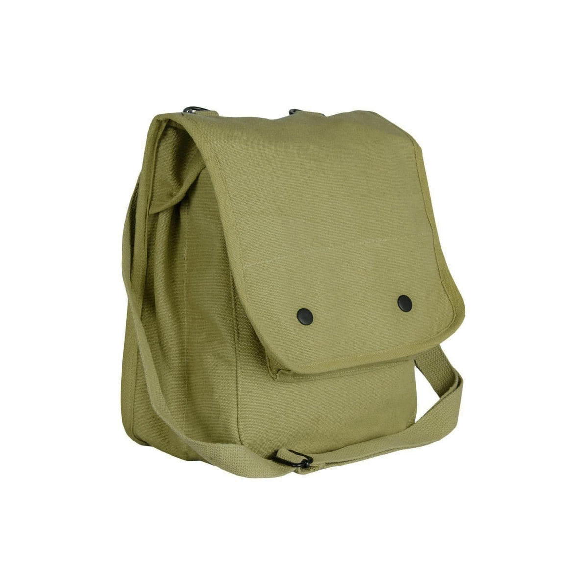Fox Outdoor Map Case in olive drab, front view, sturdy canvas and organized main compartment.