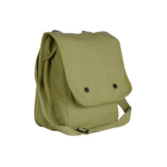 Fox Outdoor Map Case in olive drab, front view, sturdy canvas and organized main compartment.