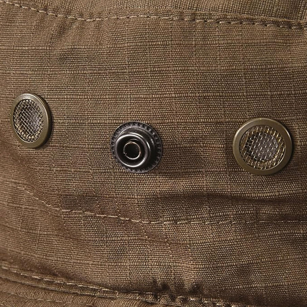Fox Outdoor hat shows 2.5 inch brim for sun protection during hikes