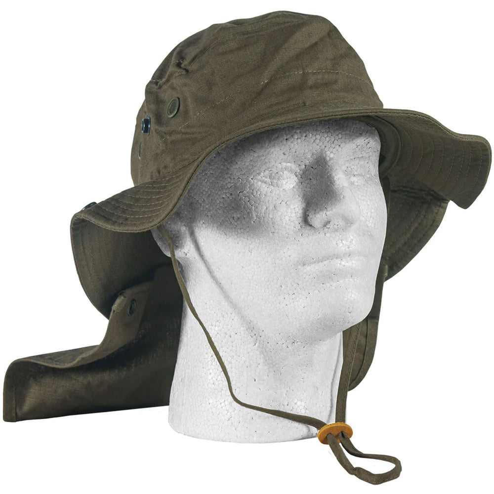 FOX Outdoor Boonie Hat Olive Drab front view offers wide brim for shade