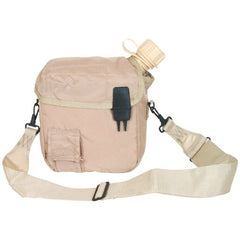 Fox Outdoor Products canteen cover in khaki protects a 2-quart bottle on rugged trails