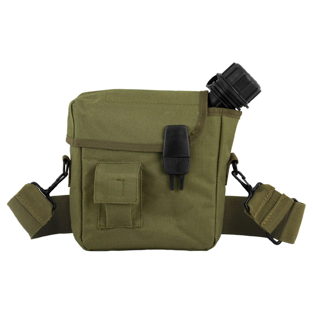 Fox Outdoor Canteen Cover in olive drab, front view, keeps hydration gear dry and organized.