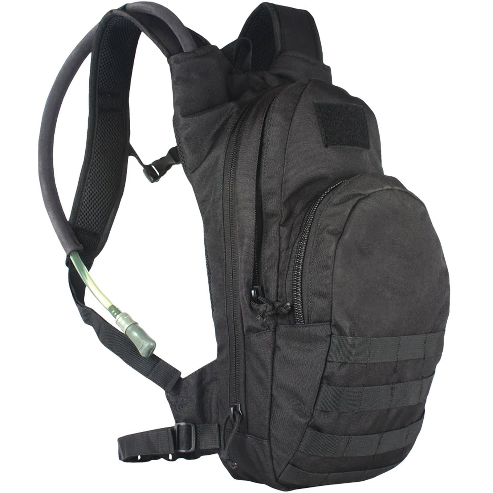 Fox Outdoor Products compact hydration backpack front view for hands-free hydration on hikes.