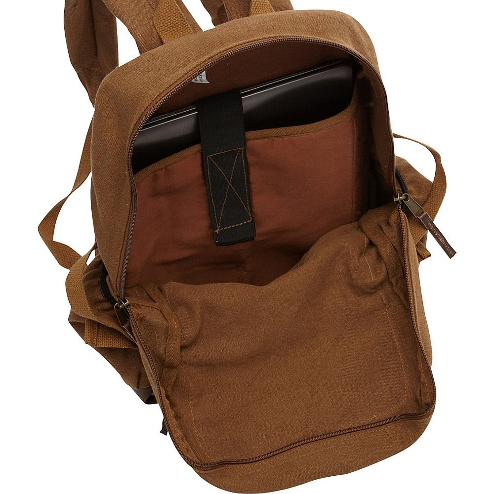FOX OUTDOOR PRODUCTS Retro Parisian Daypack side view showing slim profile for city commuting.
