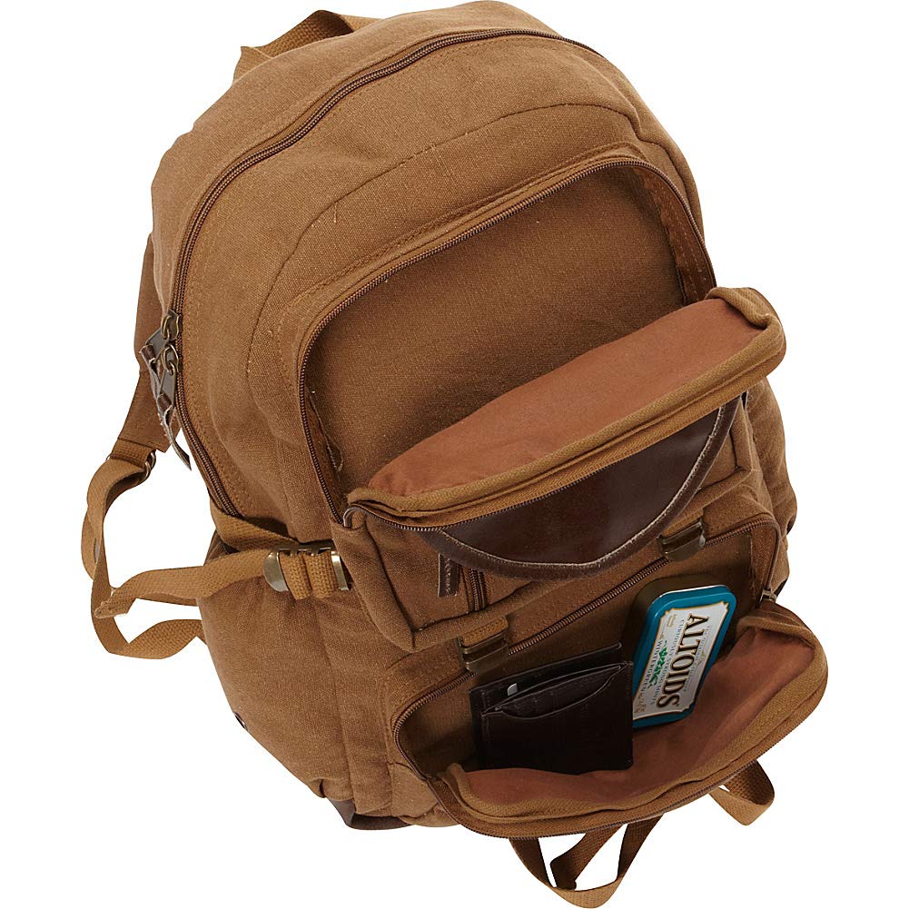 Fox Outdoor Retro Parisian Daypack outer pockets for quick-access items