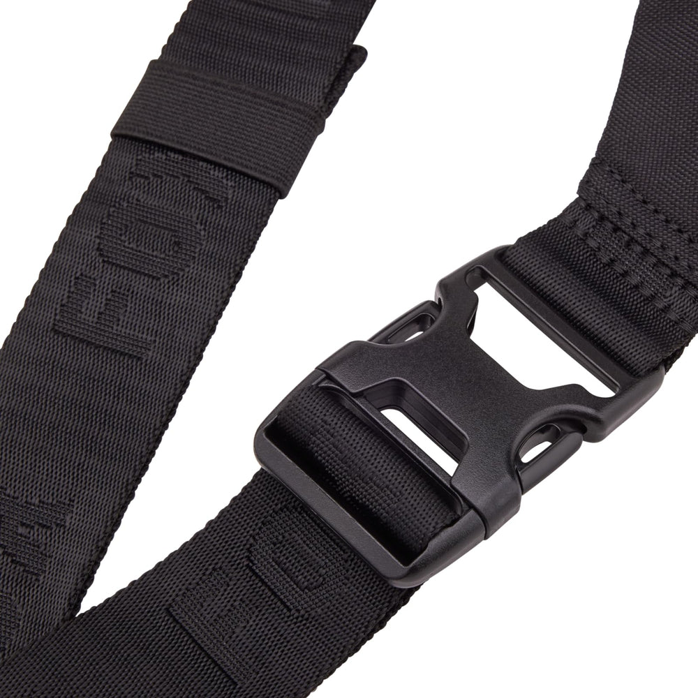 Back zipper pocket and internal key leash secure small essentials.