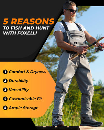 Foxelli Breathable Waders inner pocket for small essentials