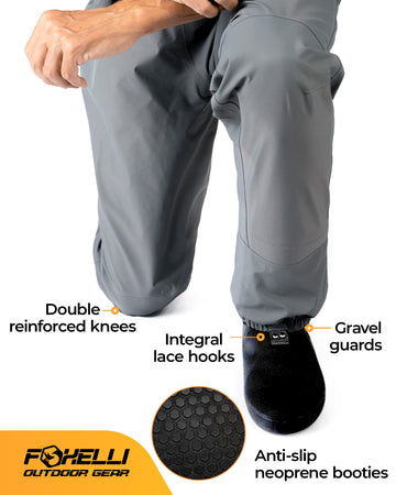 Foxelli Breathable Waders double-layer knee pads for added protection
