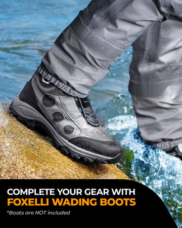 Foxelli Breathable Waders 4mm neoprene booties prevent boot bunching