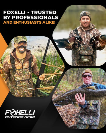 Foxelli Chest Waders adjustable suspenders and belt for all-day comfort.