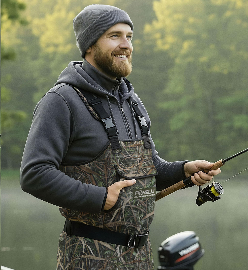 Foxelli Chest Waders carry bag for easy transport to remote spots.