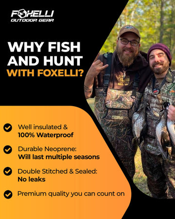 Foxelli chest waders sealed seams keep you dry in cold water environments