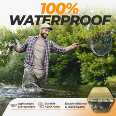 Foxelli hip waders lightweight at 4 lb for easy movement in streams.