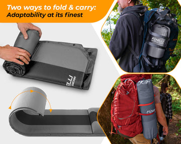 Foxelli sleeping pad tear-resistant fabric ensures durability in rugged conditions.
