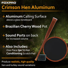 FOXPRO Crimson Hen bottom sound ports boost volume and projection