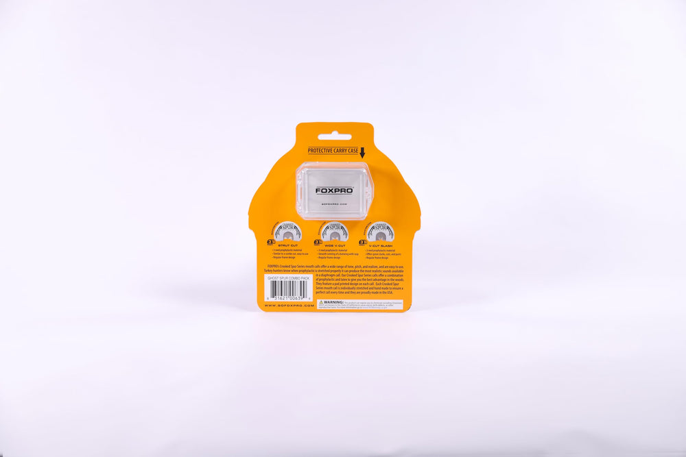 FOXPRO Ghost Spur pad-printed design aids quick visual ID in the field.