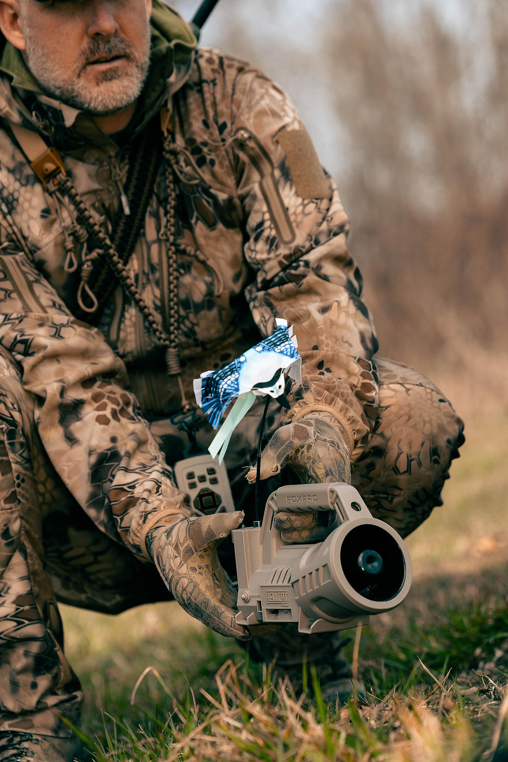 FOXPRO Hellcat Pro tripod adapter for elevated calling setup